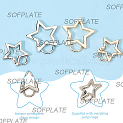 8Pcs 4 Styles Zinc Alloy Spring Gate Rings&nbsp;FIND-SP0003-82