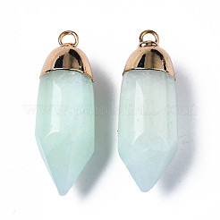 Natural White Jade Pointed Pendants&nbsp;G-Q998-009C