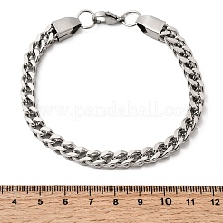201 Stainless Steel Curb Chain Bracelets for Men&nbsp;STAS-T077-03P