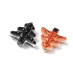 クリスマスのスプレー塗装された合金ビーズ  クリスマスツリー  ミックスカラー  12x12x4mm  穴：1.5mm&nbsp;FIND-Z109-02