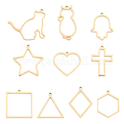 PVD Vacuum Plating 304 Stainless Steel Open Back Bezel Pendants&nbsp;STAS-UN0015-75G