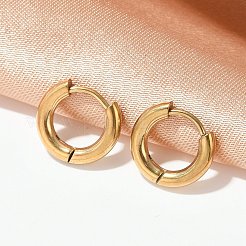 202 ステンレススチール ハギーフープピアス  低刺激性のイヤリング  316サージカルステンレスピン付き  イオンプレーティング（ip）  ゴールドカラー  12x2.5mm&nbsp;EJEW-F111A-12mm-G