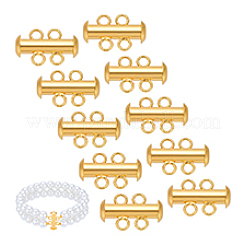 10Pcs Tube Brass Slide Lock Clasps&nbsp;KK-PH0014-45G