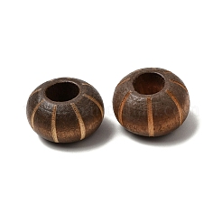 木材ヨーロッパのビーズ  大穴ビーズ  染め  ロンデル  サドルブラウン  15.5x9mm  穴：6mm&nbsp;WOOD-A026-09