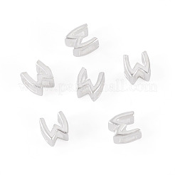6Pcs 925 Sterling Silver Hollow Initial Beads&nbsp;STER-TA0001-53W