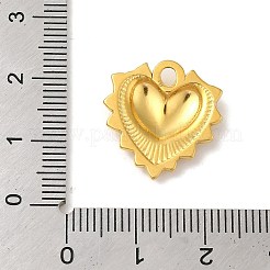 イオンプレーティング（IP）304ステンレスペンダント  ハートチャーム  18KGP本金メッキ  18.5x18x3mm  穴：2x2.7mm&nbsp;LS-STAS-C104-09G