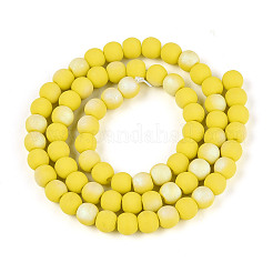 Frosted Opaque Glass Beads Strands&nbsp;GLAA-T032-P6mm-MBB16