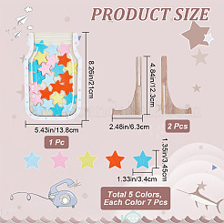 子供向けの DIY 木材ご褒美チャート  幼児用のご褒美瓶  スター  157~210x43.5~138x2~8mm&nbsp;DIY-WH0453-45A