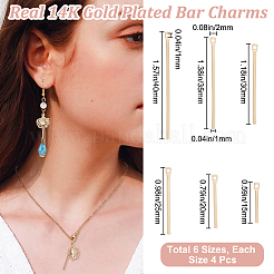 Beebeecraf 24Pcs 6 Style Brass Pendants&nbsp;KK-BBC0012-26