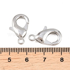 シェグレース 真鍮製ロブスタークラスプ  カドミウムフリー＆ニッケルフリー＆鉛フリー  プラチナメッキ  19x11.5x4mm  穴：2.4mm&nbsp;XGRPCP300-268P