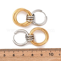 304 Stainless Steel Two Tone Hoop Earrings&nbsp;EJEW-A136-01D-GP