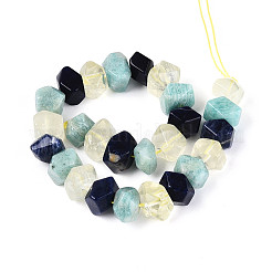 Natural Sodalite & Flower Amazonite & Lemon Quartz Beads Strands&nbsp;G-N358-01A-06