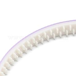 単純なプラスチックヘアバンドのパーツ  歯付き  グログランと  ライラック  120mm  10mm&nbsp;OHAR-Q275-03G