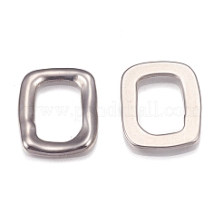 変色しにくい304ステンレススチールリンクリング  長方形  ステンレス鋼色  20x16x2mm&nbsp;STAS-H109-04P