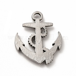 変色しない304ステンレススチールペンダント  アンカー  ステンレス鋼色  21.5x18x2.5mm  穴：2mm&nbsp;STAS-P322-13P