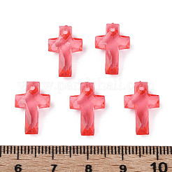 透明なアクリルパーツ  多面カット  クロス  サクランボ色  16x10x4.5mm  穴：1.5mm  約1455個/500g&nbsp;MACR-S373-130-B06