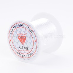 フラット弾性クリスタルストリング  弾性ビーズ糸  ストレッチブレスレット作り用  ホワイト  0.8mm  約10.93ヤード（10m）/ロール  25のロール/袋&nbsp;EW-S001-18