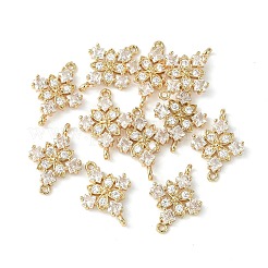 Brass Pave Cubic Zirconia Connector Charms&nbsp;X-KK-G462-45KCG-04