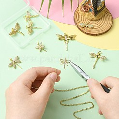 9 個 9 スタイル真鍮とキュービックジルコニアペンダント  トンボ  18KGP本金メッキ  19~32x18~31x2~3mm  穴：3~3.5mm  1個/スタイル&nbsp;KK-CJ0003-33