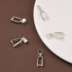 シルバーカラーメッキ真鍮製アイスピックピンチベイル  20x9mm  インナー：6x11mm  穴：4mm&nbsp;X-KK-K802-S