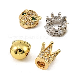 Brass Micro Pave Cubic Zirconia Beads&nbsp;KK-XCP0002-21