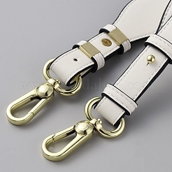 Puレザーバッグストラップ  合金と鉄のスイベルクラスプ付き  ゴールドカラー  ホワイト  79.5x4.2x1.4cm&nbsp;FIND-WH0418-20G-02