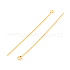 真鍮製アイピン  18KGP本金メッキ  51x3x0.7mm  穴：1.5mm&nbsp;KK-F824-113F-G