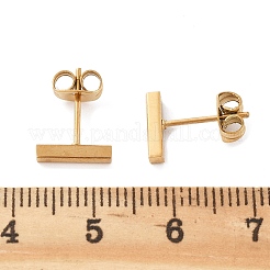 Cuboid Ion Plating(IP) 304 Stainless Steel Stud Crawler Earrings&nbsp;EJEW-O052-45G