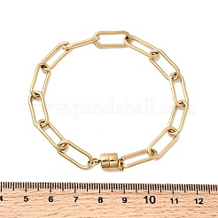 304 Stainless Steel Paperclip Chains Bracelets for Women&nbsp;BJEW-K237-21G