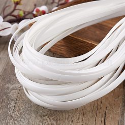 Peプラスチック模倣籐籐  立体織り素材  DIY家具編み用  フラット  ホワイト  8x1.2mm  32 m /ロール&nbsp;KY-SZ0001-11A