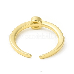Clear Cubic Zirconia Initial Letter Open Cuff Ring&nbsp;RJEW-H120-09G-C