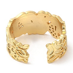 Rack Plating Brass Pave Clear Cubic Zirconia Open Cuff Rings&nbsp;RJEW-Q770-33G