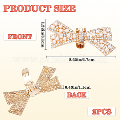 2Pcs Bowknot Alloy Rhinestone Shoe Decorations&nbsp;FIND-CP0002-26B