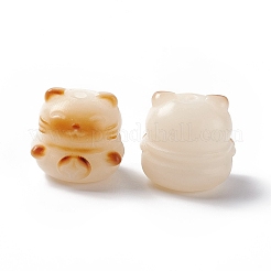 彫刻された天然菩提根ビーズ  ブッダ釈迦ビーズ  猫の形  チョコレート  18x18x16mm  穴：2mm&nbsp;FIND-C012-02B