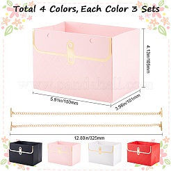 12Pcs 4 Colors Bag Shaped Paper Flower Packaging Gift Bags for Bouquet&nbsp;ABAG-GF0001-28
