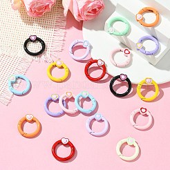 24Pcs 12 Colors Baking Paint Alloy Spring Ring Clasps&nbsp;FIND-CJ0003-44