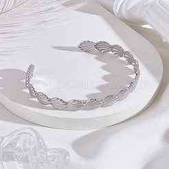 1Pc Stainless Steel Open Cuff Bangles for Women&nbsp;BJEW-LP0003-48A