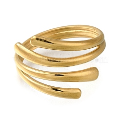 女性用304ステンレススチールラップオープンカフリング  18KGP本金メッキ  内径：18mm&nbsp;RJEW-F161-02G-13