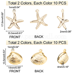 40Pcs 4 Style 304 Stainless Steel Pendants&nbsp;STAS-PH0003-83