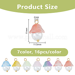 112Pcs 7 Colors Glass Pendants&nbsp;PALLOY-DC00036