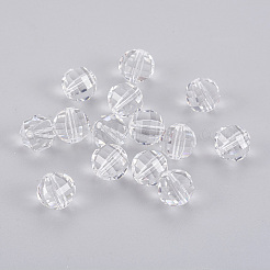 K9ガラス  模造オーストリアクリスタルビーズ  グレードAAA  多面カット  ラウンド  透明  8mm  穴：0.9~1mm&nbsp;LS-SWAR-F079-8mm-01