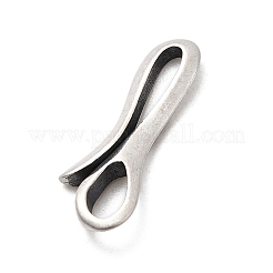 925スターリングシルバーフッククラスプ  マットプラチナカラー  20.5x7.5x2mm  穴：6x3mm&nbsp;STER-A048-09MP