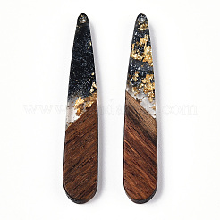 Transparent Resin & Walnut Wood Pendants&nbsp;RESI-N039-69C