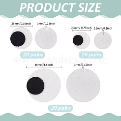 60 Pairs 3 Styles Felt Cabochons&nbsp;DIY-PH0033-22
