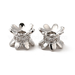 Rack Plating Brass Micro Pave Cubic Zirconia Beads&nbsp;KK-C010-08