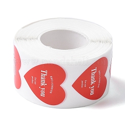 500Pcs Heart with Thank You Roll Stickers&nbsp;X-DIY-U008-01D