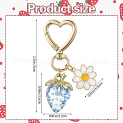 Acrylic Strawberry Pendant Decoration&nbsp;HJEW-SW00120-02