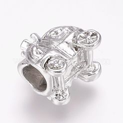合金大きな穴ヨーロッパのビーズ  カボチャの車  プラチナ  13x12x9mm  穴：5mm&nbsp;LS-X-MPDL-P002-08