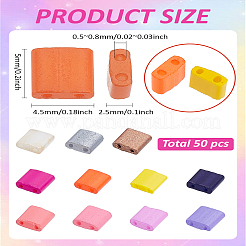 66Pcs 11 Colors 2-Hole Baking Paint Glass Seed Beads&nbsp;SEED-LP0001-03