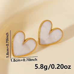 ファッショナブルな304ステンレススチールのハートスタッドピアス  ゴールドカラー  18x18mm&nbsp;LS-JW1636-2